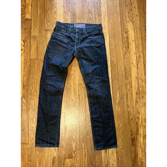 Levis MENS SIZE 33x32 511 Slim Fit Jeans BLACK Denim Skinny - Picture 1 of 9